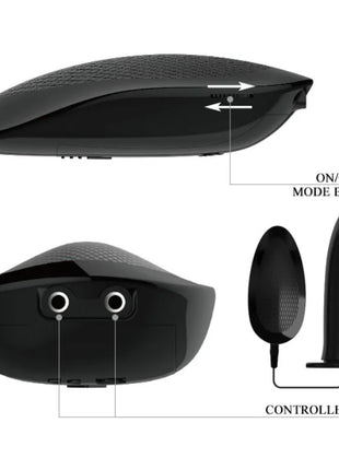 Schwarzes elektronisches pretty love marvin strap-on mit vibration und texturierter oberfläche und steuerknöpfen