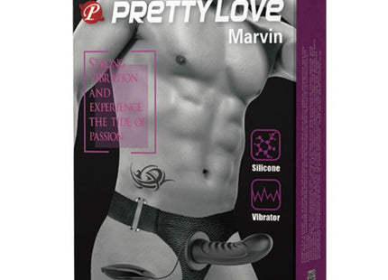 Pretty love marvin silikon strap-on mit vibration und 6,3 zoll hohldildo zur stimulierung empfindlicher stellen
