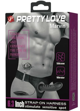 Pretty love marvin silikon strap-on mit vibration und 6,3 zoll hohldildo zur stimulierung empfindlicher stellen
