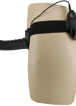Schwarzes silikon strap-on adult toy von pretty love mit strukturierter welle und verstellbarem gurt