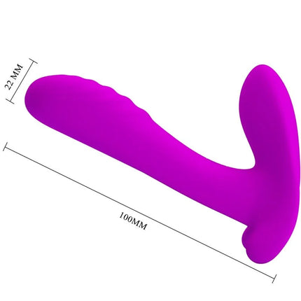 Vibrant lila silikon massager und vibrator mit 12 vibrationen und ergonomischem griff von pretty love