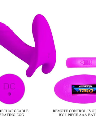 Pretty love massager und vibrator mit 12 vibrationen in lila silikon und kabelloser fernbedienung mit aaa batterie