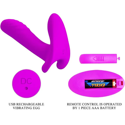 Pretty love massager und vibrator mit 12 vibrationen in lila silikon und kabelloser fernbedienung mit aaa batterie