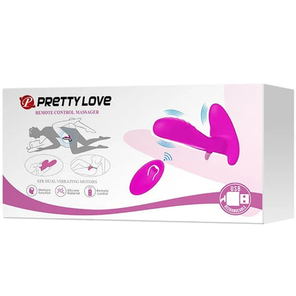 Pretty love massager und vibrator in lila aus pinkem silikon mit dual vibrierenden motoren und usb wiederaufladbar