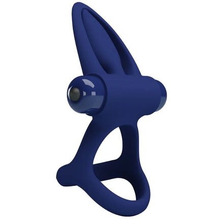 PRETTY LOVE - MAT DOPPELRING MIT VIBRATION & STIMULATOR BLAU - Penisring mit Vibration