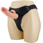 Pretty love mavis harness universal slip aus schwarzem latex mit realistischem dildo in fleischfarbe 19 cm natur