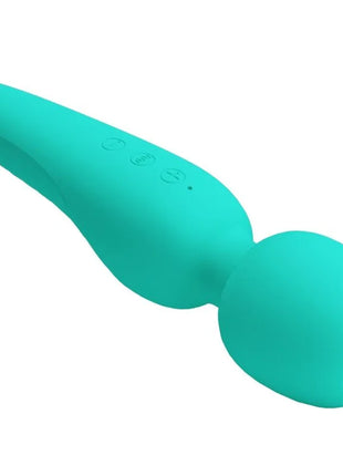 Teal silikon vibratorenstab mit drei bedientasten am griff für 12 vibrationsmodi von pretty love meredith aquagrün