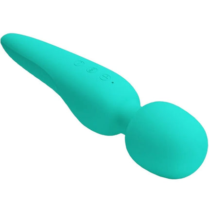 Teal silikon vibratorenstab mit drei bedientasten am griff für 12 vibrationsmodi von pretty love meredith aquagrün