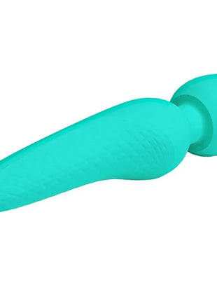Teal silikon zauberstab mit abgerundetem griff und strukturierter oberfläche aus pretty love meredith massager aqua grün