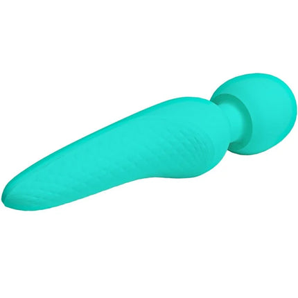 Teal silikon zauberstab mit abgerundetem griff und strukturierter oberfläche aus pretty love meredith massager aqua grün
