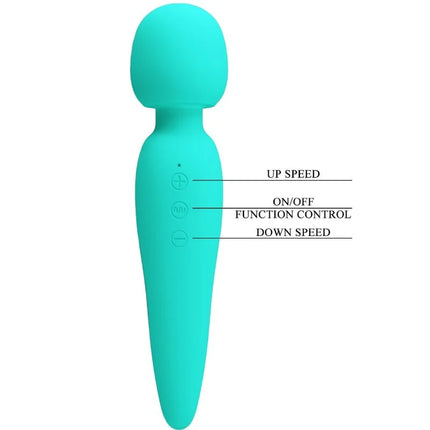 Teal silikon-wandmassager pretty love meredith mit drei steuerungstasten für geschwindigkeit und funktion