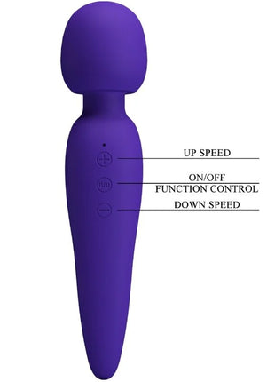 Lila silicone-wrapped wand-style vibrator pretty love meredith massager mit drei tasten für geschwindigkeits- und funktionsanpassung