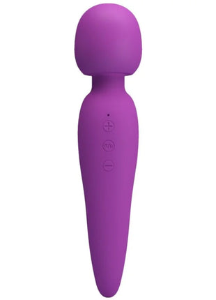 Lila silikon-wand mit drei steuerungstasten am griff für pretty love meredith massager 12 vibrationsmodi