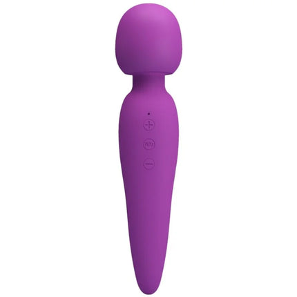 Lila silikon-wand mit drei steuerungstasten am griff für pretty love meredith massager 12 vibrationsmodi