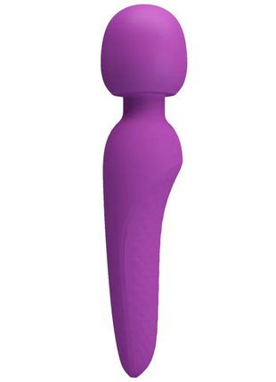 Lila silikonstab mit abgerundetem kopf und konischem griff in pretty love meredith massager 12 vibrationsmodi