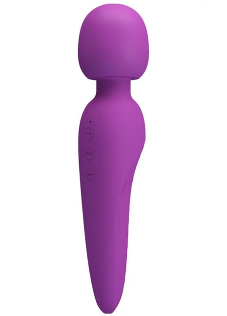 Lila silikon wand mit drei bedientasten am griff pretty love meredith massager 12 vibrationsmodi