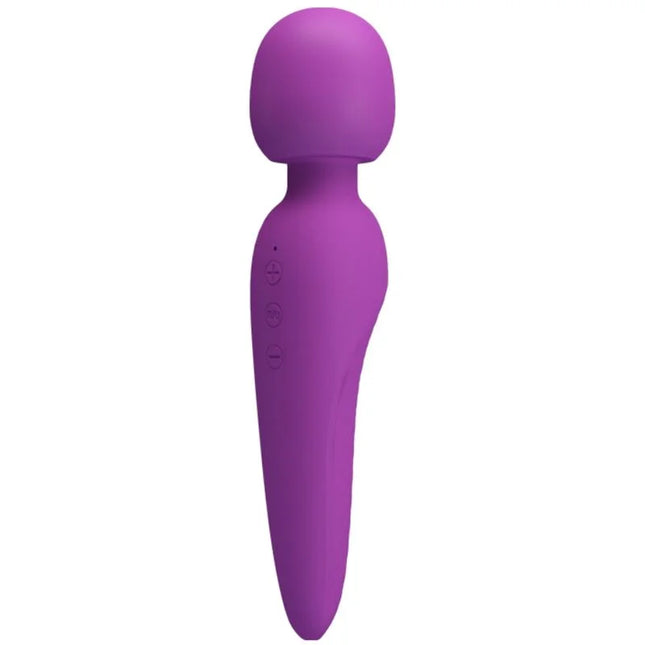Lila silikon wand mit drei bedientasten am griff pretty love meredith massager 12 vibrationsmodi
