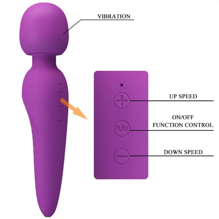 Lila silikon vibrationsstab mit fernbedienung pretty love meredith massager mit 12 vibrationsmodi