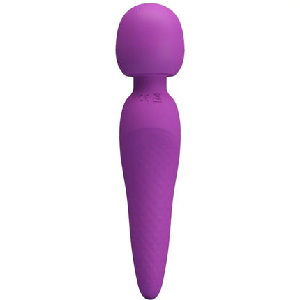 Lila silikon zauberstab mit abgerundetem kopf und verjüngtem griff im pretty love meredith massager mit 12 vibrationsmodi