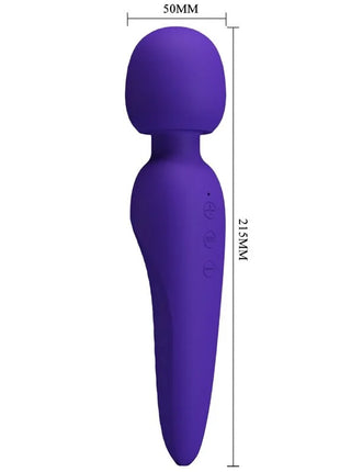 Lila silikongriff vibrator wand mit abgerundetem kopf und drei steuerungstasten von pretty love meredith massager