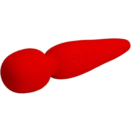 Roter silikon-massager pretty love meredith mit rundem kopf und zugespitztem griff 12 vibrationsmodi