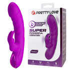 Lila silikon rabbit vibrator von pretty love mit strukturierter oberfläche und leuchtender basis für g-punkt und klitoris stimulation