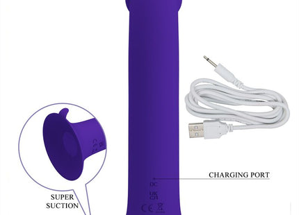 PRETTY LOVE - MURRAY YOUTH VIBRIERENDER DILDO & WIEDERAUFLADBARER VIOLETT - Vibratoren mit Saufnapf