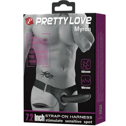 PRETTY LOVE - MYRON STRAP-ON MIT VIBRATION UND HOHLDILDO - Vibrationsgurte