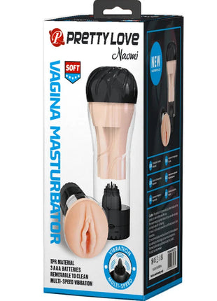 Pretty love naomi vagina vibrator in schwarz und hautfarben aus weichem tpr mit realistischem design