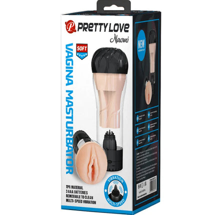 Pretty love naomi vagina vibrator in schwarz und hautfarben aus weichem tpr mit realistischem design