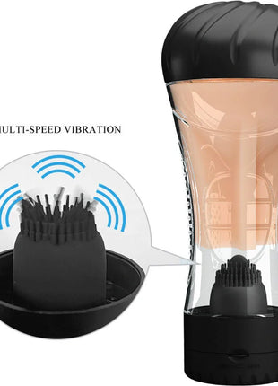 Pretty love naomi vagina vibrator in schwarz und transparent aus silikon mit mehrstufiger vibrationsfunktion
