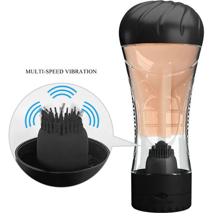 Pretty love naomi vagina vibrator in schwarz und transparent aus silikon mit mehrstufiger vibrationsfunktion