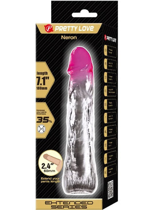 PRETTY LOVE - NERON REALISTISCHE - 6 CM PENISVERGRÖSSERUNGSHÜLSE - ROSA - Penishülle mit Verlängerung