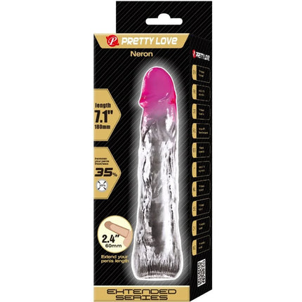 PRETTY LOVE - NERON REALISTISCHE - 6 CM PENISVERGRÖSSERUNGSHÜLSE - ROSA - Penishülle mit Verlängerung