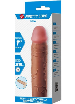 PRETTY LOVE - NILE PENISHÜLLE MIT 2,5 CM VERLÄNGERUNG MULATTE - Penishülle mit Verlängerung