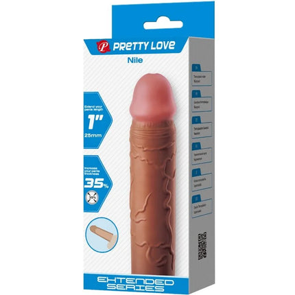 PRETTY LOVE - NILE PENISHÜLLE MIT 2,5 CM VERLÄNGERUNG MULATTE - Penishülle mit Verlängerung
