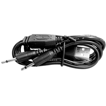 Schwarzes usb-zu-3,5mm audiokabel mit usb-a und zwei trrs klinken für pretty love nippelstimulatoren 12 vibrationsmodi
