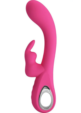Pretty love novak rabbit vibrator rosa silikon mit silbernem ring und 12 vibrationsmodi