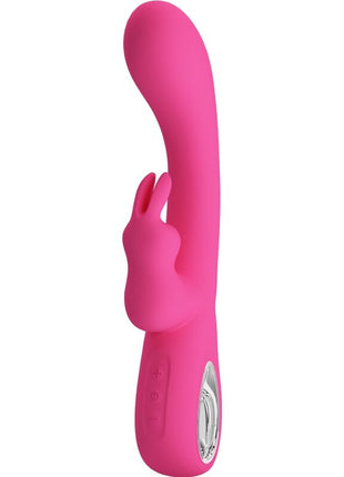 Pretty love novak rabbit vibrator rosa silikon mit gebogenem griff und 12 vibrationsmodi sichtbar von vorn