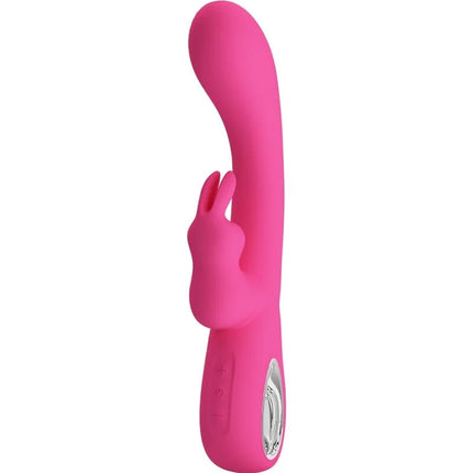 Pretty love novak rabbit vibrator rosa silikon mit gebogenem griff und 12 vibrationsmodi sichtbar von vorn