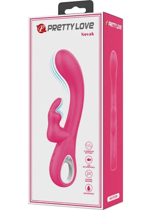 Pink silikon vibrator in hasenform mit 12 vibrationen in hübscher love novak verpackung rosa