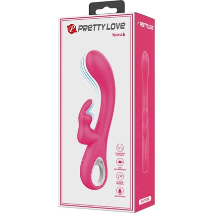 Pink silikon vibrator in hasenform mit 12 vibrationen in hübscher love novak verpackung rosa