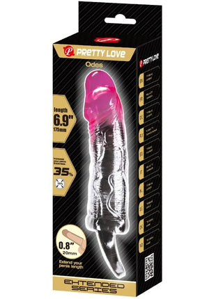 PRETTY LOVE - ODES REALISTISCHE 2 CM PENISVERGRÖSSERUNGSHÜLSE - ROSA - Penishüllen mit Verlängerung