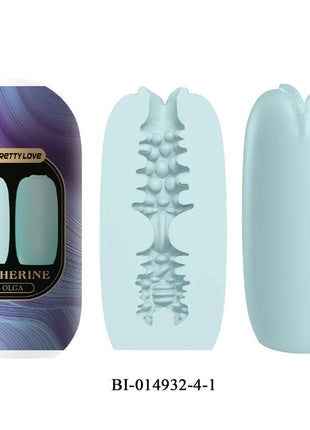 Hellblauer silikon nagelform mit detaillierter wirbelsäulenstruktur und glatter, abgerundeter rückseite in pretty love olga pack 15 männliche masturbatoren