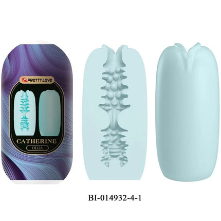 Hellblauer silikon nagelform mit detaillierter wirbelsäulenstruktur und glatter, abgerundeter rückseite in pretty love olga pack 15 männliche masturbatoren