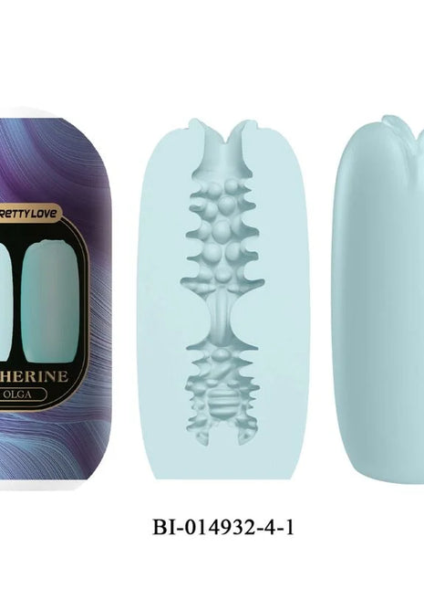 Hellblauer silikon nagelform mit detaillierter wirbelsäulenstruktur und glatter, abgerundeter rückseite in pretty love olga pack 15 männliche masturbatoren