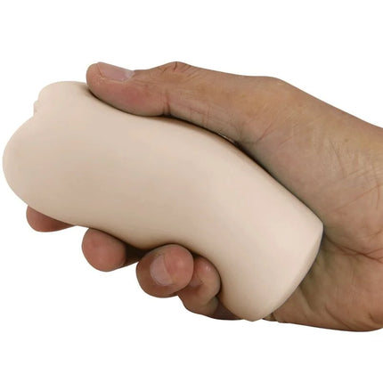 Beige silikon stressball in der hand gehalten aus dem pretty love olga pack 15 verschiedene männliche mastrubatoren