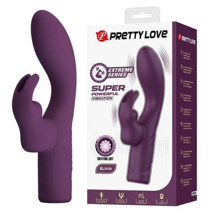 Lila silikon hasenvibrator mit ergonomischem design aus der pretty love olivia serie mit 10 funktionen