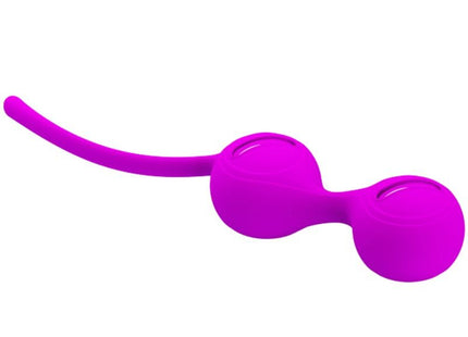 Vibrante violette silikon kegel kugeln mit flexiblem, gebogenem stiel und zwei glatten kugeln von Pretty Love