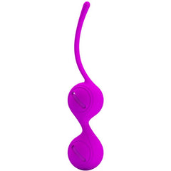 Vibrante lila silikon doppelseitige vaginale gewicht mit glatten runden konturen und flexiblem schlaufenhandgriff von pretty love
